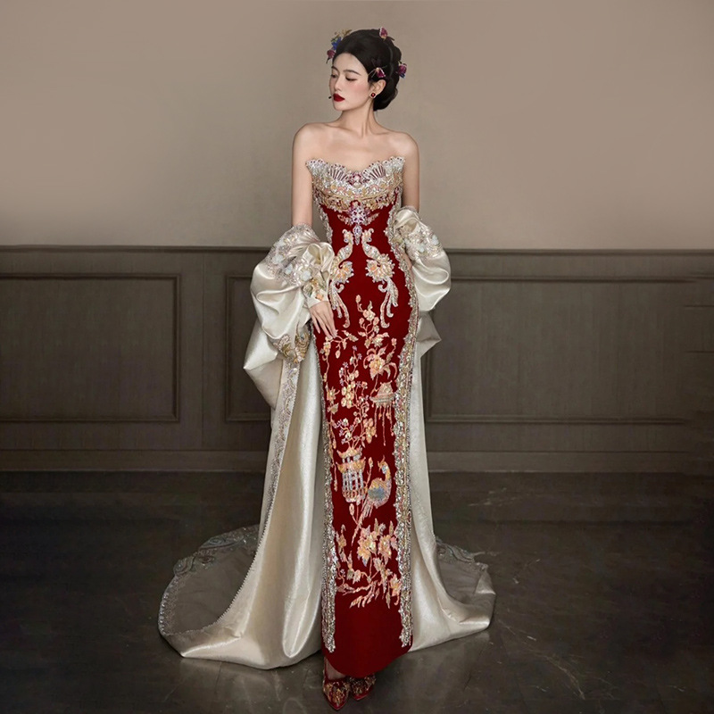 Embroidery In Indonesia - Gaun Pengantin Xiuhe 2026 Model Tube