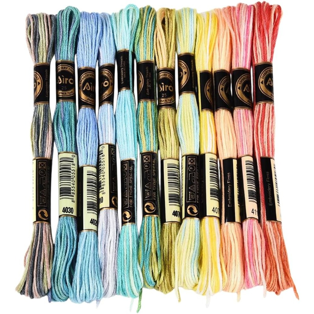 Embroidery Stitch - 12 Gulungan 105 Yard 6 Ply