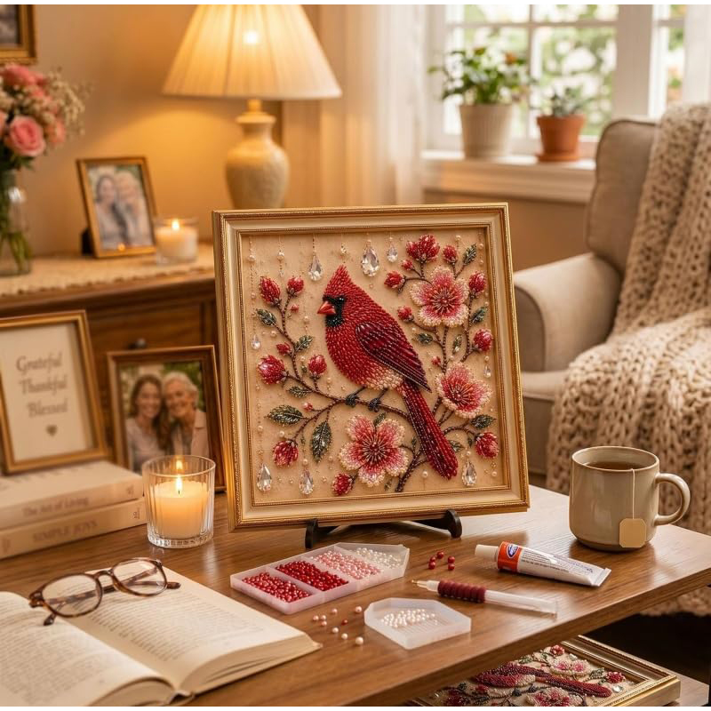 Embroidery Kit Set - Kit Seni Mutiara Burung DIY, Set