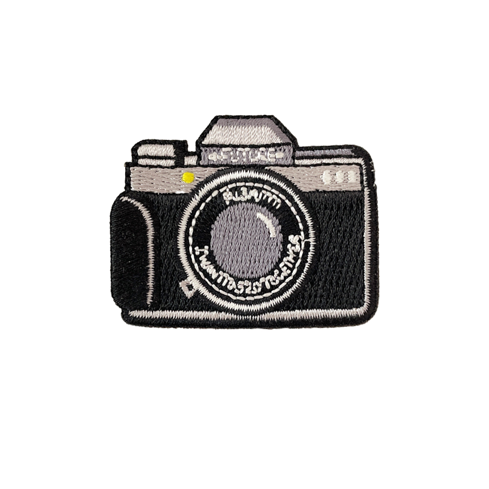 Embroidery Fonts - 1 Buah Kamera Hitam Perbaikan Patch