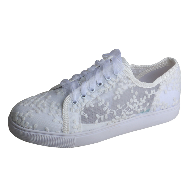 Embroidery Lace - Sepatu Sneakers Putih Wedopus untuk Wanita,