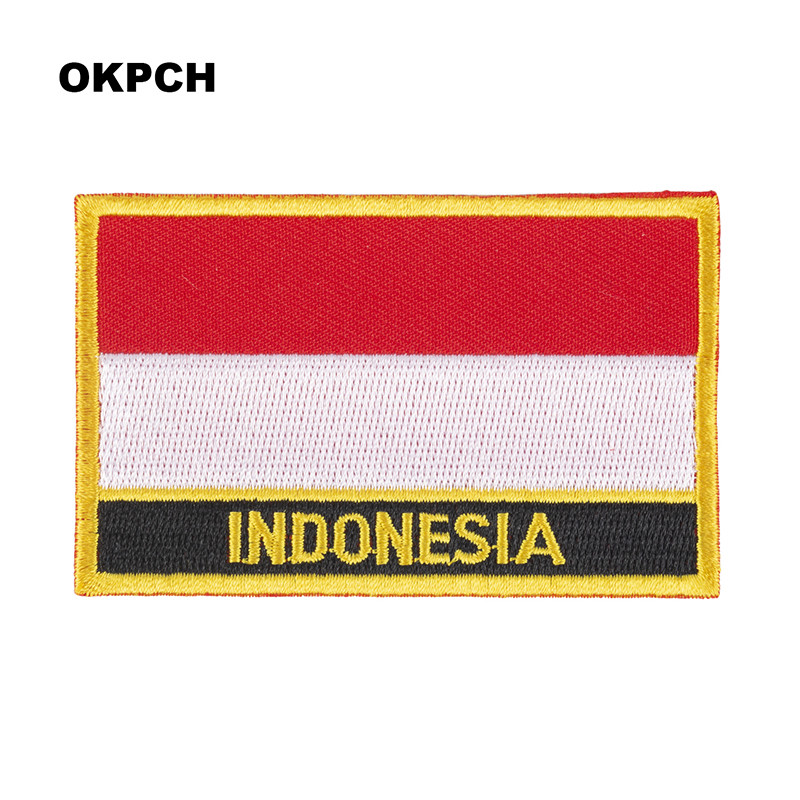 Embroidery In Indonesia - Bendera Indonesia bordir Patch besi pada