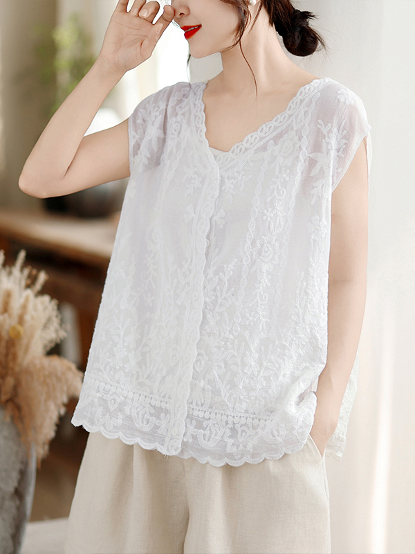 Embroidery Vest - Rompi Bordir Tebal Baru Musim Panas