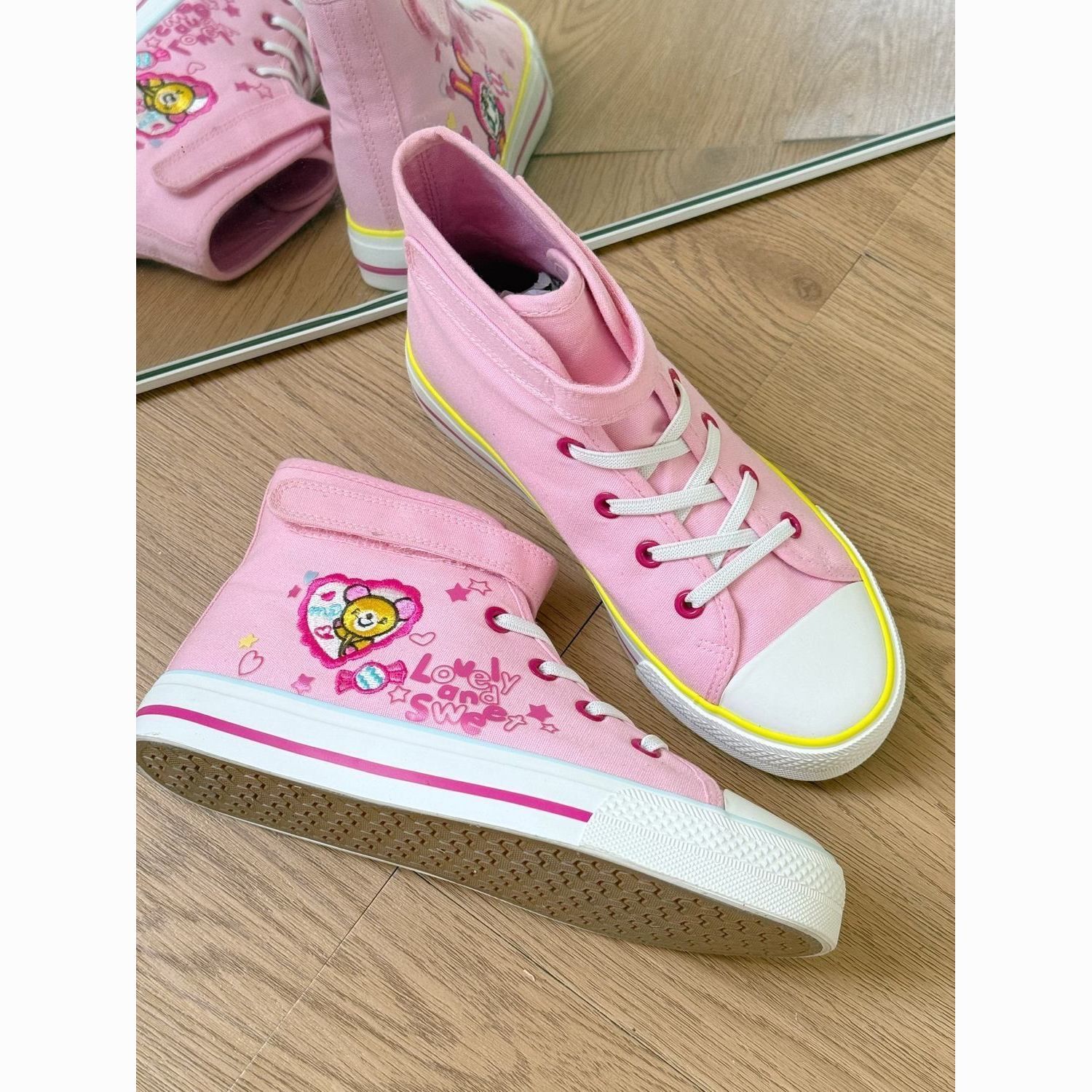 Embroidery Lace - Sepatu Kanvas Pink Lucu Bordir Mp