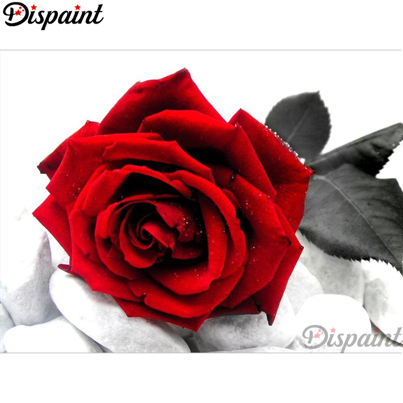 Embroidery Rose Stitch - Dispaint Lukisan Berlian 5D DIY Full
