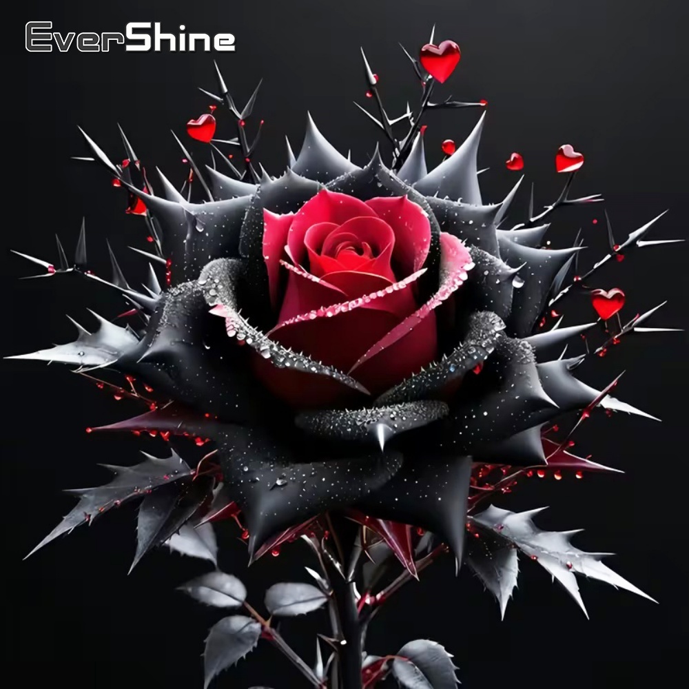 Embroidery Rose Stitch - Lukisan Berlian Evershine Bunga Mawar Mosaik