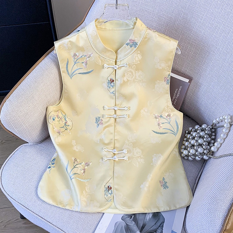 Embroidery Vest - Rompi Wanita Hanfu Gaya Cina Baru,