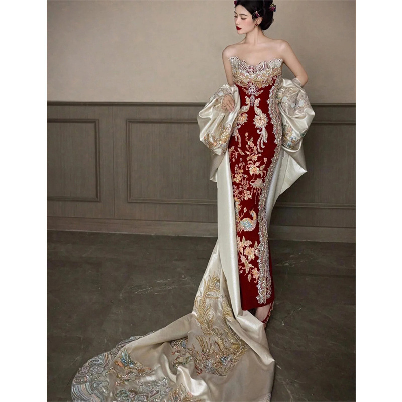 Gaun Pengantin Xiuhe 2026 Mode - Embroidery In Indonesia ulasan dan harga