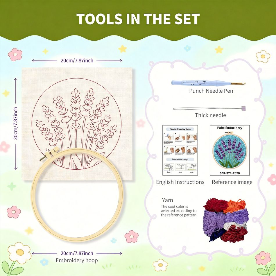 RUOPOTY Bingkai Punch Needle D - Embroidery Ideas For Bags ulasan dan harga
