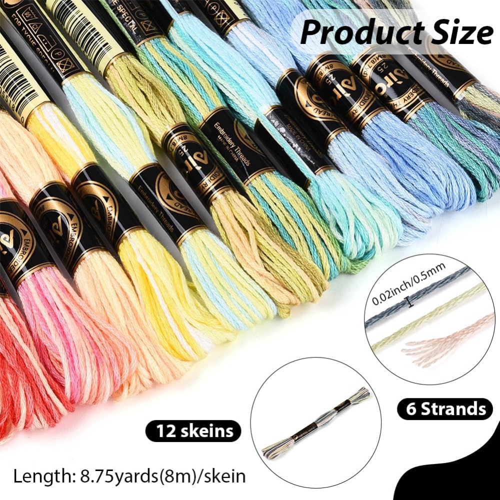12 Gulungan 105 Yard 6 Ply Ben - Embroidery Stitch ulasan dan harga