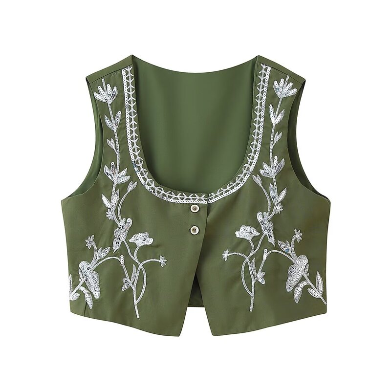 Setelan Dua Potong Wanita: Rom - Embroidery Vest ulasan dan harga