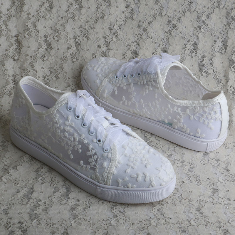 Sepatu Sneakers Putih Wedopus  - Embroidery Lace ulasan dan harga