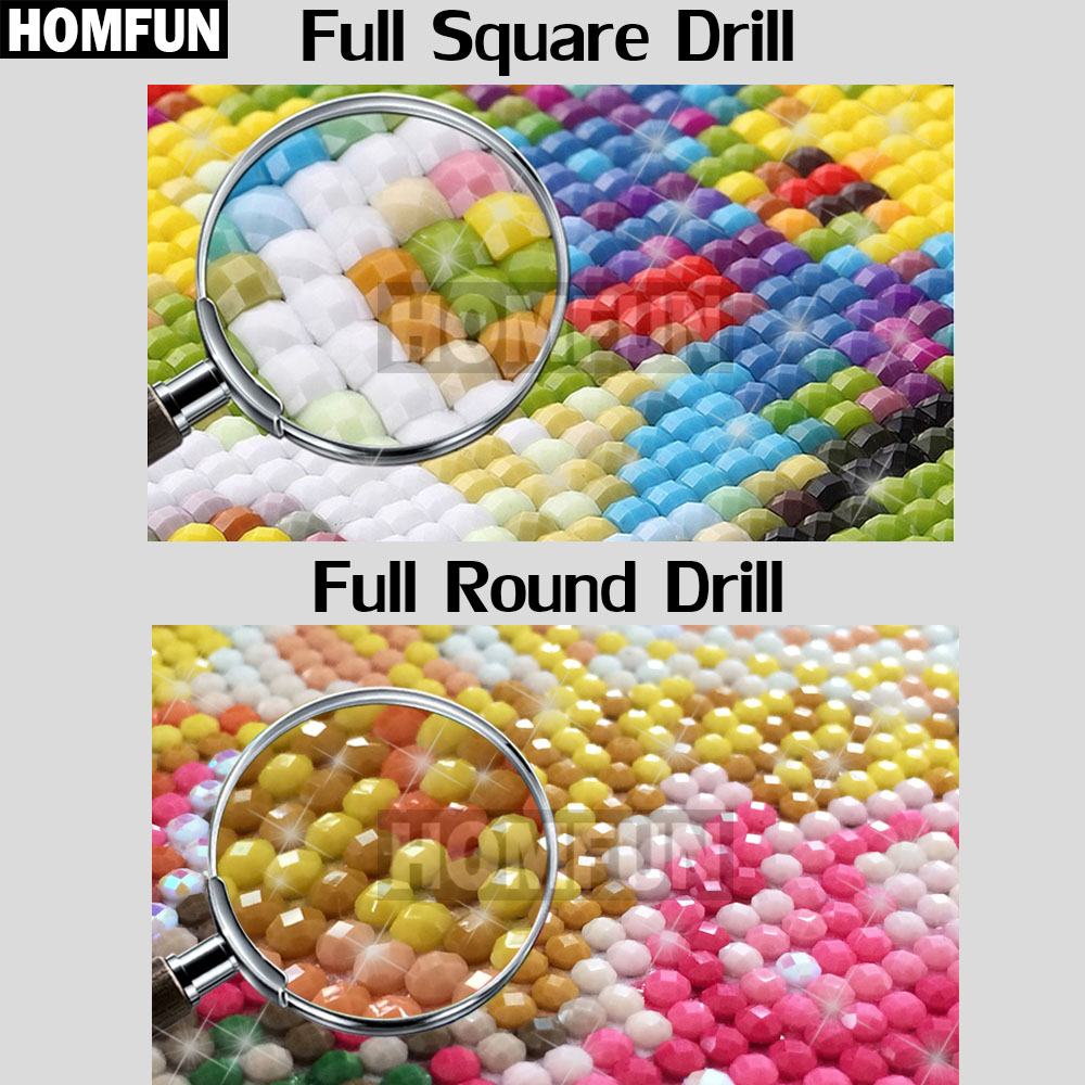 HOMFUN Lukisan Berlian 