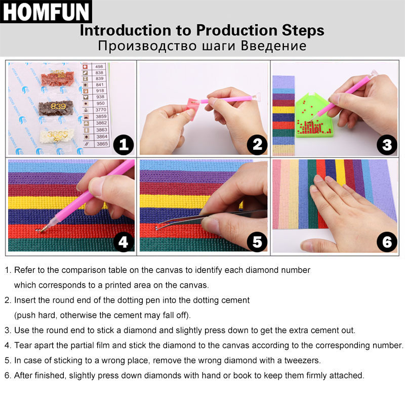 HOMFUN Lukisan Berlian 