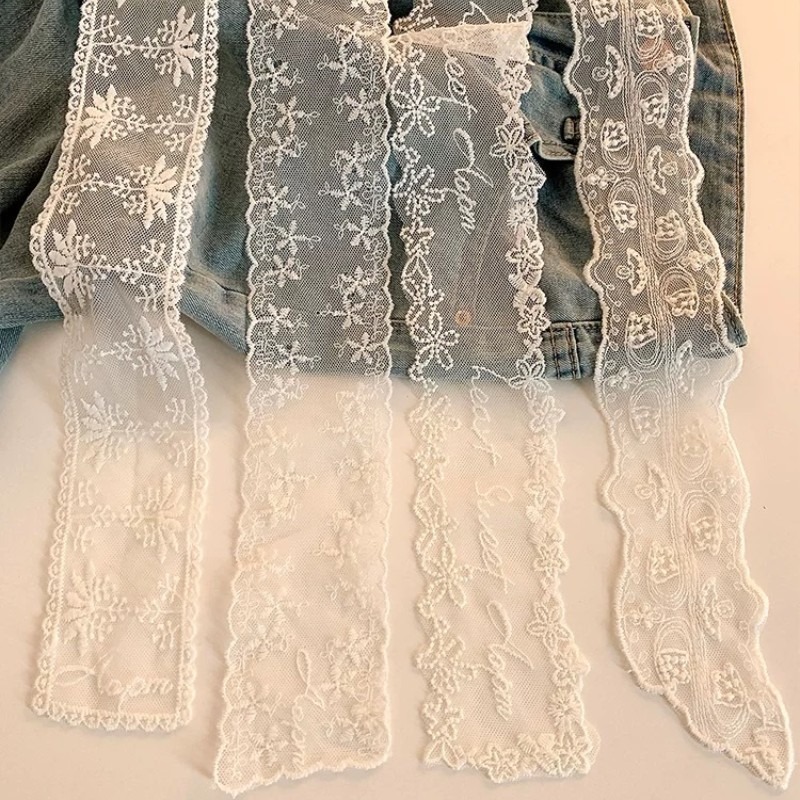 Syal Bordir Bunga Renda Panjan - Embroidery Ribbon ulasan dan harga