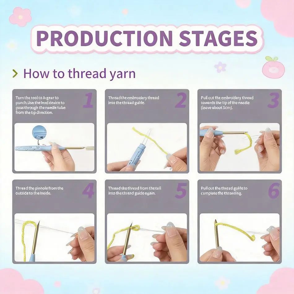 RUOPOTY Bingkai Punch Needle B - Embroidery Ideas For Bags ulasan dan harga