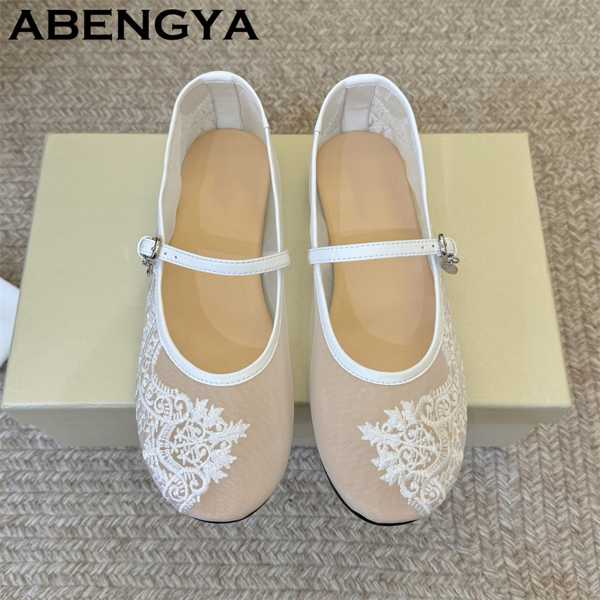 Sepatu Flat Bordir Renda untuk - Embroidery Lace ulasan dan harga