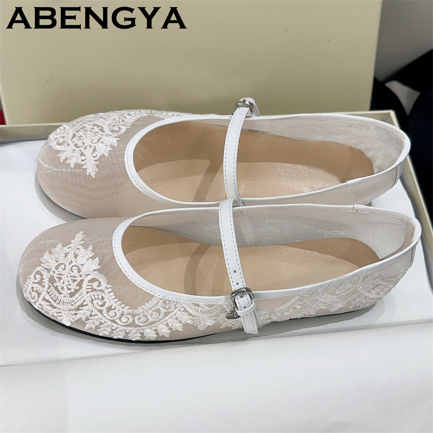 Sepatu Flat Bordir Renda untuk - Embroidery Lace ulasan dan harga