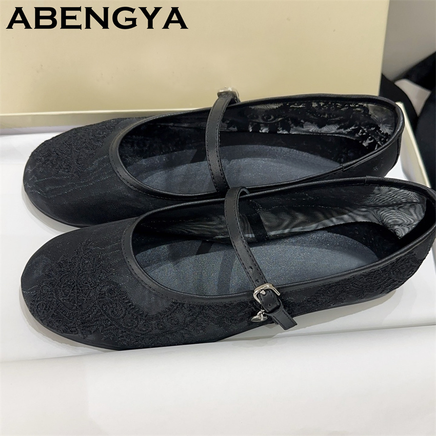 Sepatu Flat Bordir Renda untuk - Embroidery Lace ulasan dan harga