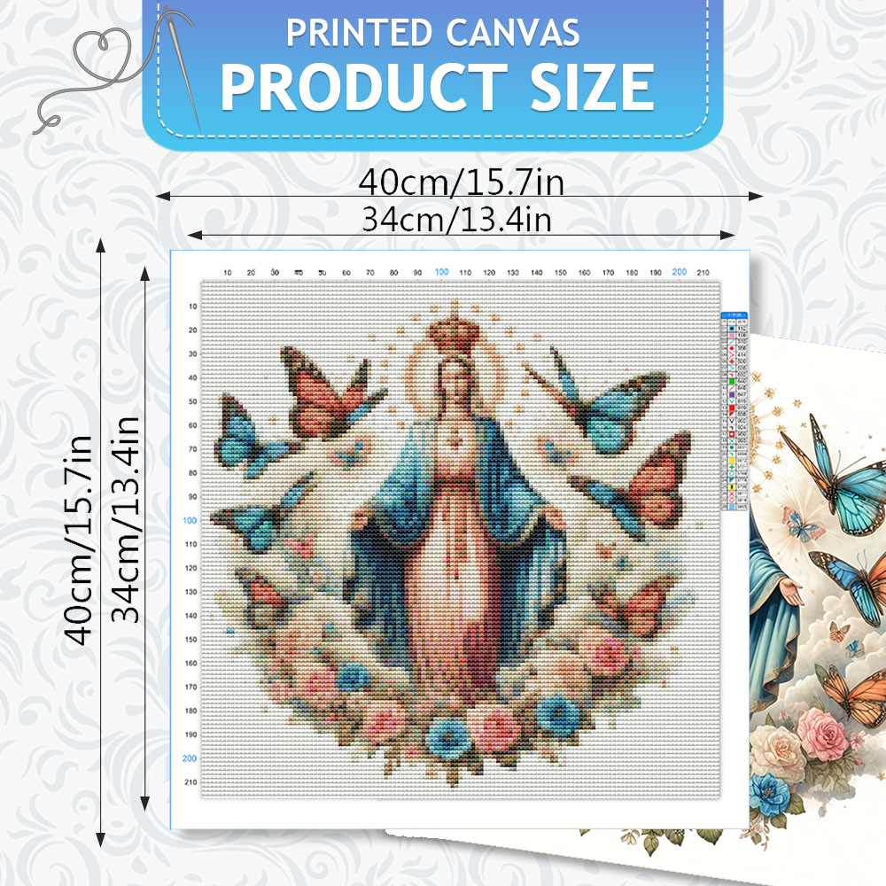 Kit Bordir HUACAN Potret Relig - Embroidery Rose Stitch ulasan dan harga