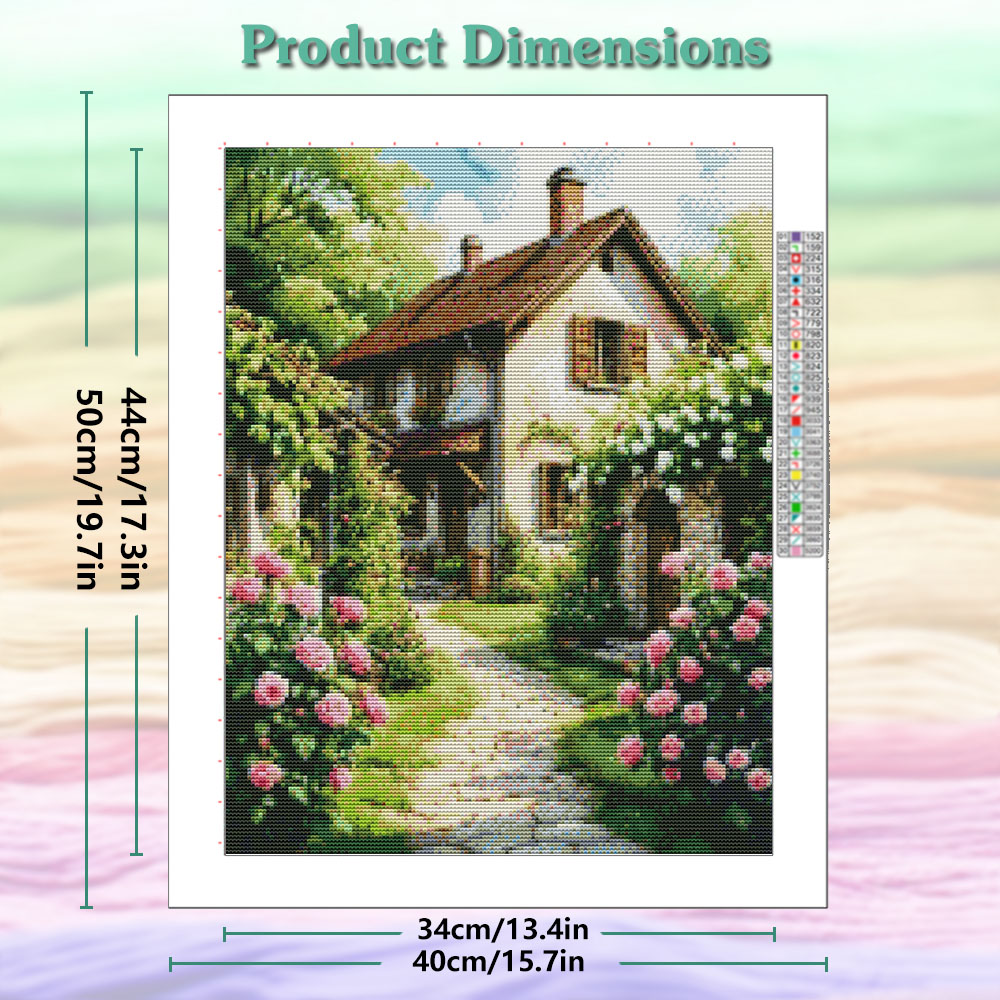 Kain Sulaman Cross Stitch Moti - Embroidery Rose Stitch ulasan dan harga