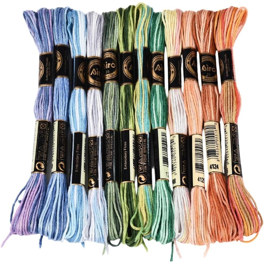 12 Gulungan Benang Sulam 105 Y - Embroidery Stitch ulasan dan harga