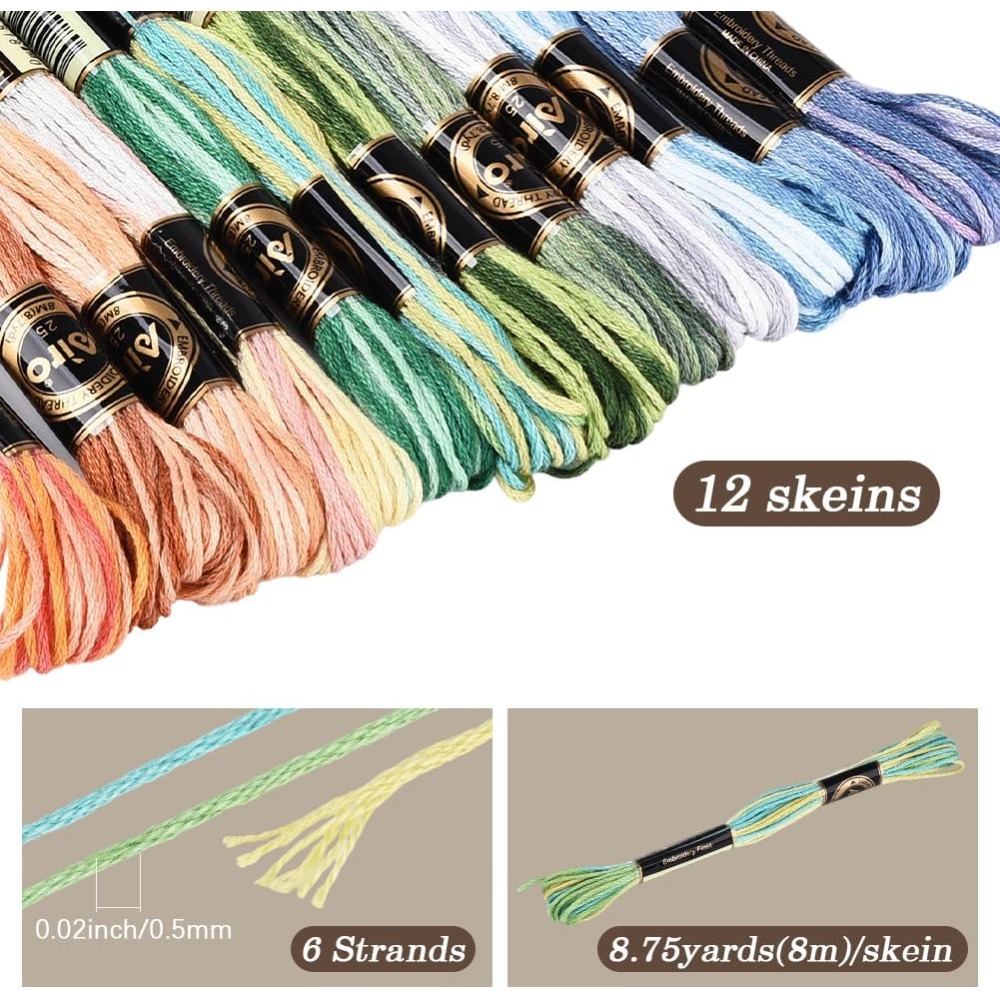 12 Gulungan Benang Sulam 105 Y - Embroidery Stitch ulasan dan harga