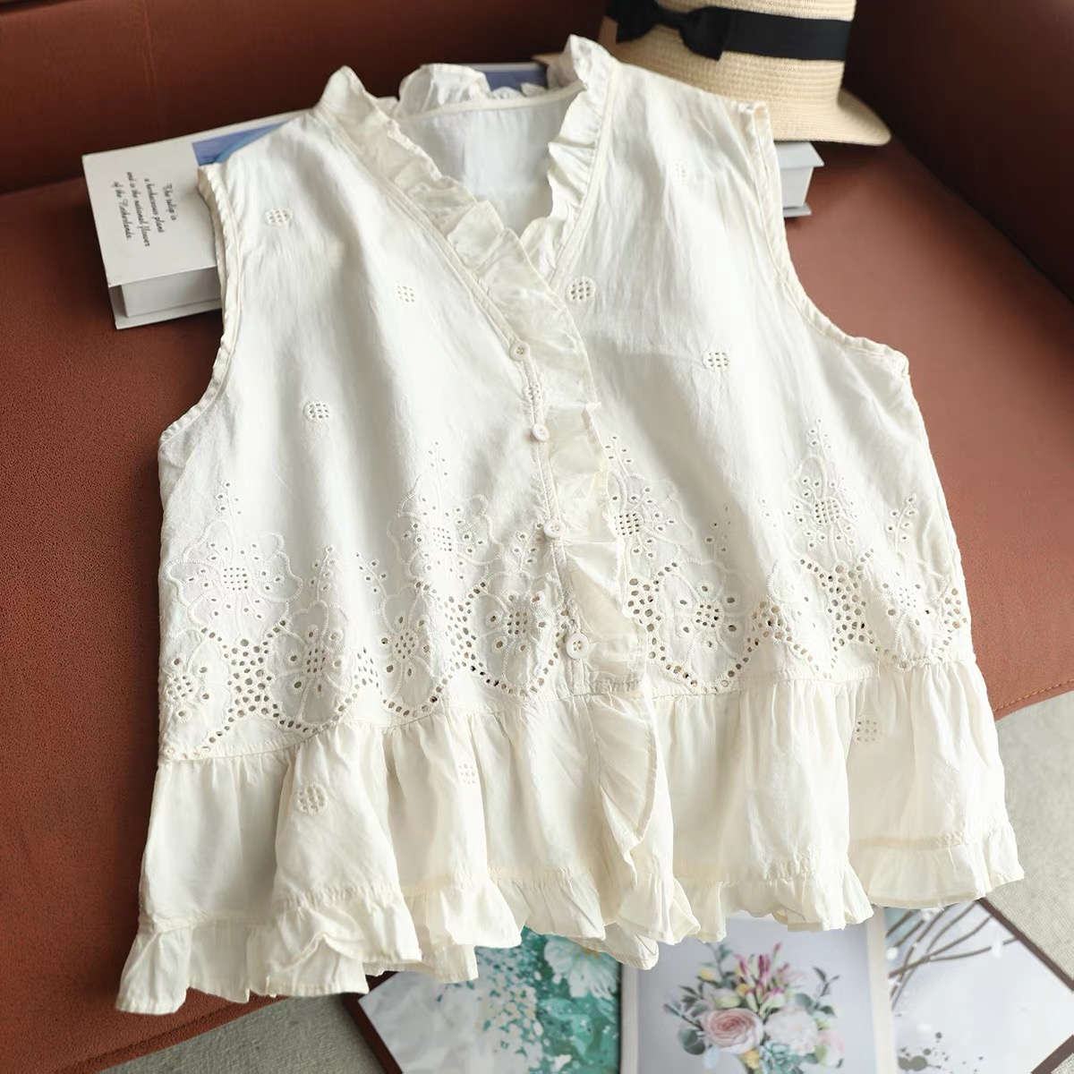Atasan Wanita Tanpa Lengan Mod - Embroidery Vest ulasan dan harga