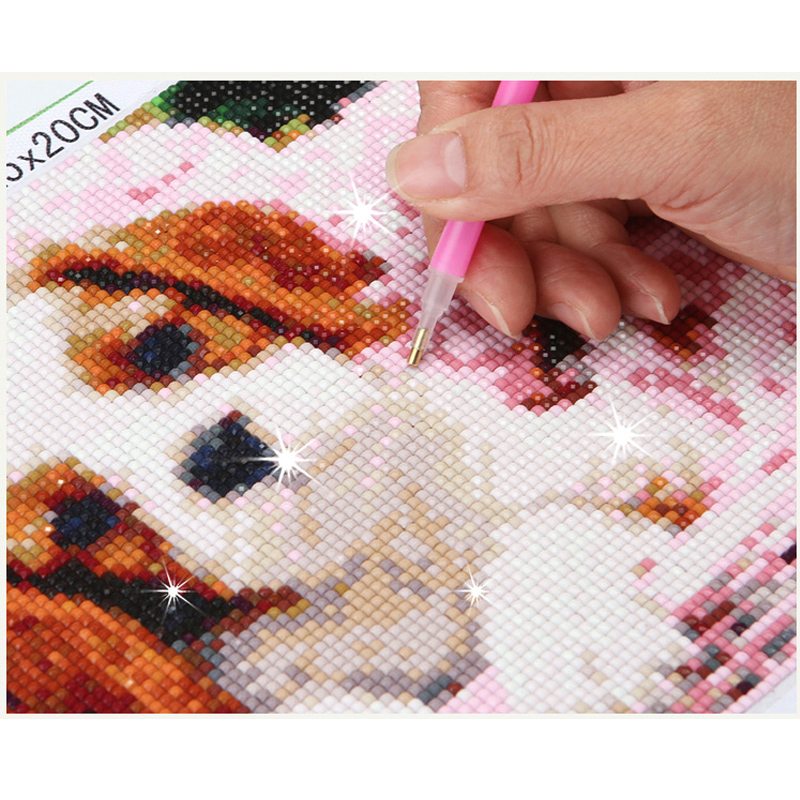DIY Lukisan Berlian Persegi Pe - Embroidery Rose Stitch ulasan dan harga