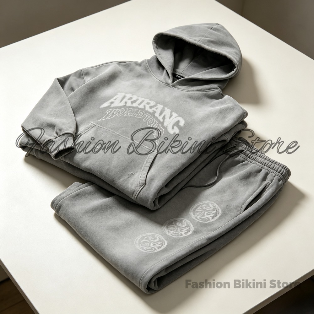 Hoodie Retro Abu-abu Baru deng - Embroidery Garments ulasan dan harga