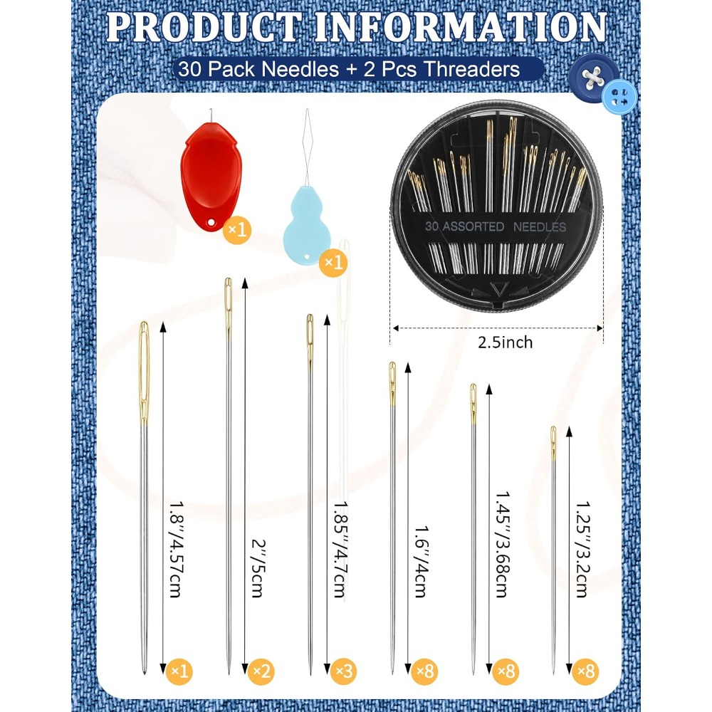 Set Jarum Jahit Tangan Baja 30 - Embroidery Kit Set ulasan dan harga