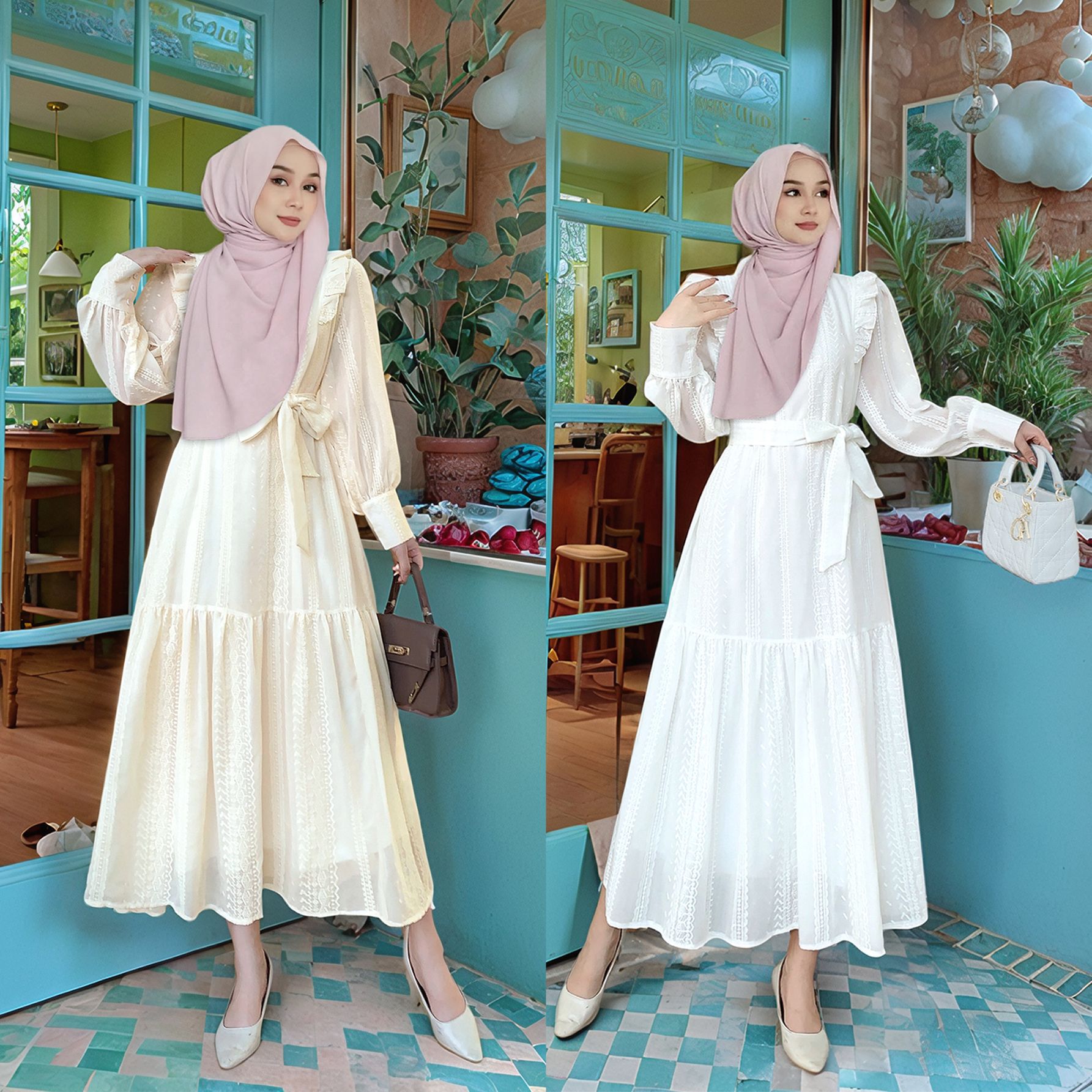 Pakaian Wanita Muslim Indonesi - Embroidery In Indonesia ulasan dan harga