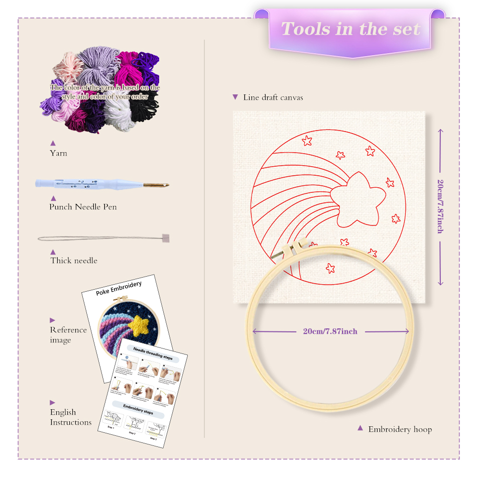 Kit Sulaman Jarum Punch Motif  - Embroidery Ideas For Bags ulasan dan harga