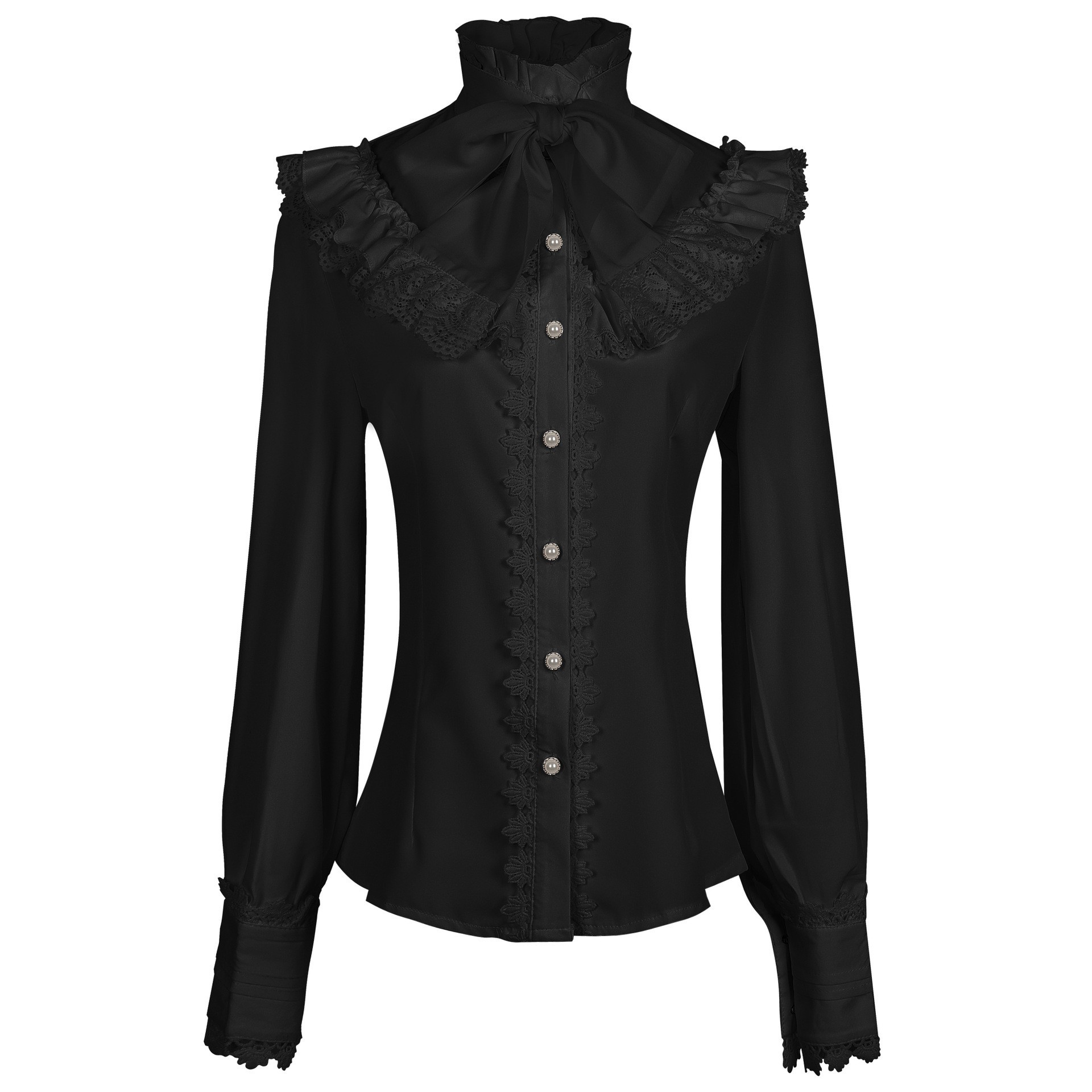 Kemeja Gothic Victoria Wanita  - Embroidery Lace ulasan dan harga