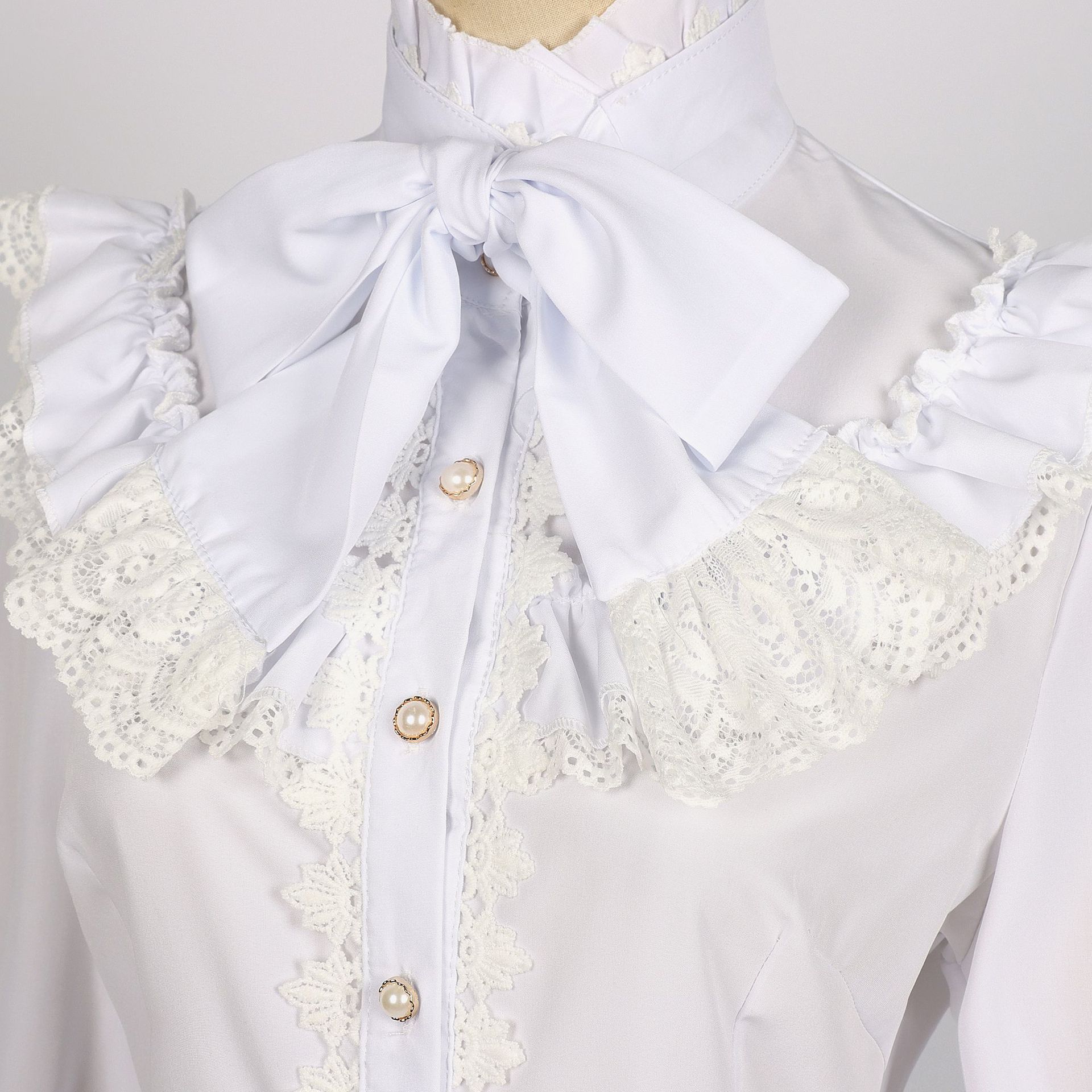 Kemeja Gothic Victoria Wanita  - Embroidery Lace ulasan dan harga