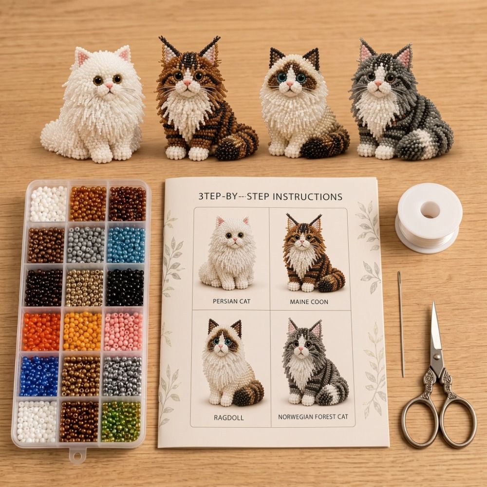Kit Sulaman Manik-Manik Hewan  - Embroidery Kit Set ulasan dan harga