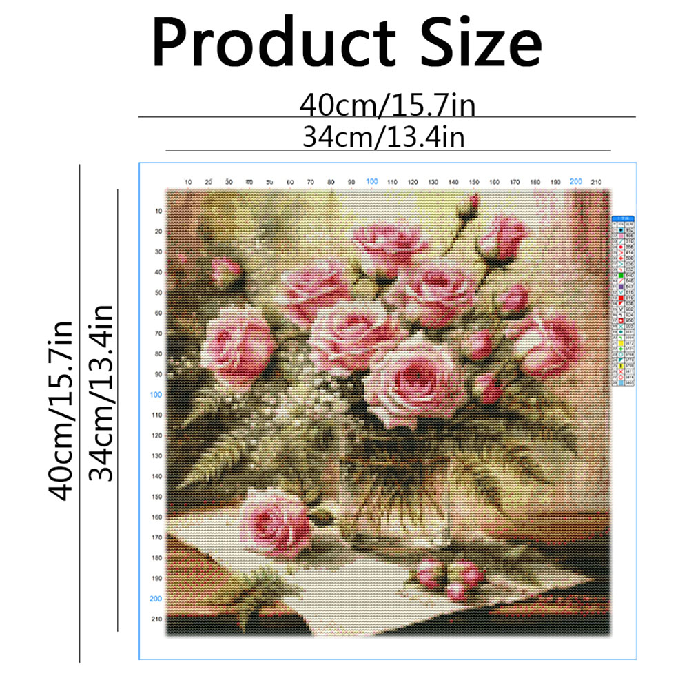 HUACAN Kit Sulaman Silang Bung - Embroidery Rose Stitch ulasan dan harga