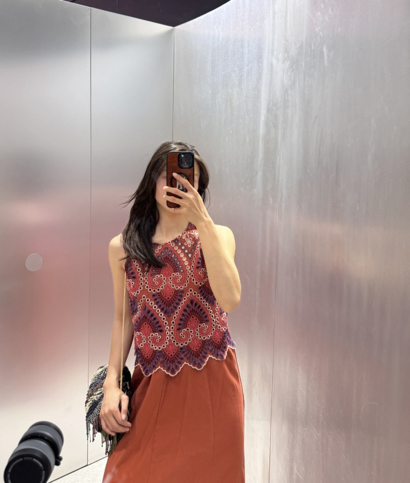 Set atasan rompi & rok midi pi - Embroidery Vest ulasan dan harga