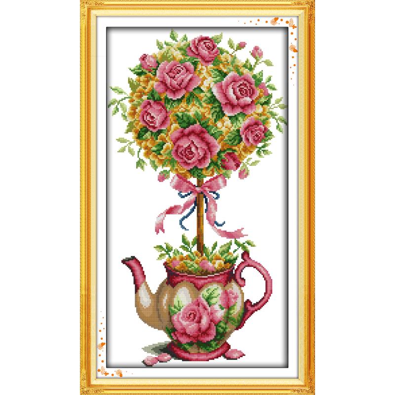 Magnolia Rose Bunga Bola dan T - Embroidery Rose Stitch ulasan dan harga
