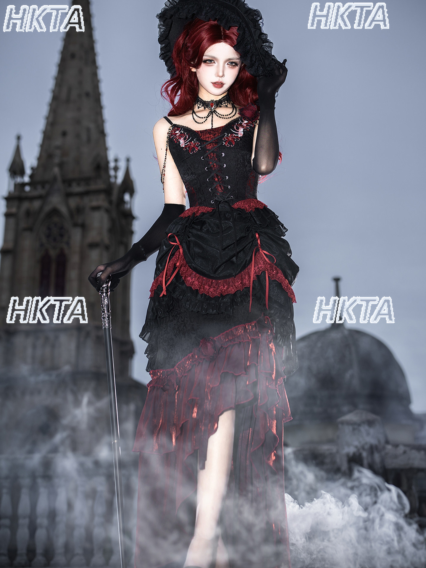 Set Gaun Merah Wanita dengan R - Embroidery Vest ulasan dan harga